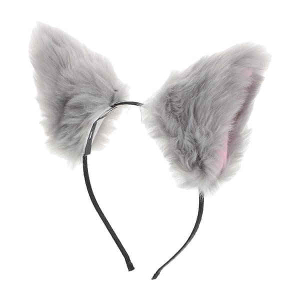 Kattöron Pannband Håraccessoar för Kvinnor, Päls, för Kostymfester Karneval Grå 1-pack [DB] Grey Size 5