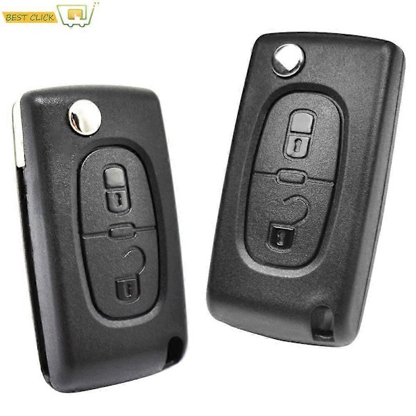Bilnøkkel Fjernkontroll Flip Nøkkelhus 2 Knapper CE0523 CE0536 For Peugeot 308 207 307 3008 5008 807 For Citroen C2 C3 C4 C5 C6 C8 [Db] Model 3