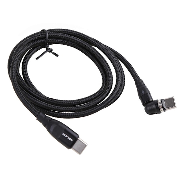 3 i 1 Hurtig Opladning Multi Nylon Flettet Data Synkroniseringsledning Magnet Opladerkabel db Black 2m