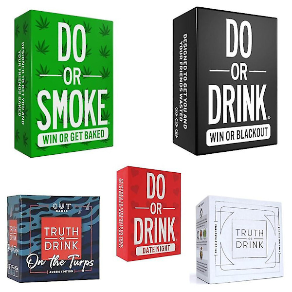 Do or Drink Date Night / Win Or Blackout / Truth Or Drink / Party Drinking Games / Do or Smoke Game [DB] Red