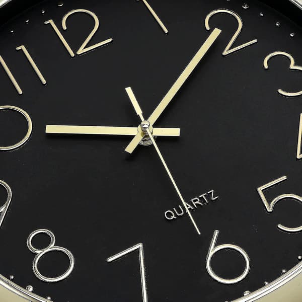 Väggklocka 12 tum Tyst Tickfri Väggklocka db black