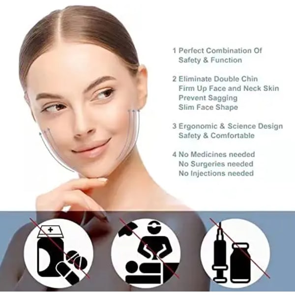 1 stk. slankende rem reducerer dobbelthage, V-formet slankende rem, dobbelthage og hudslapp anti-rynke maske pink