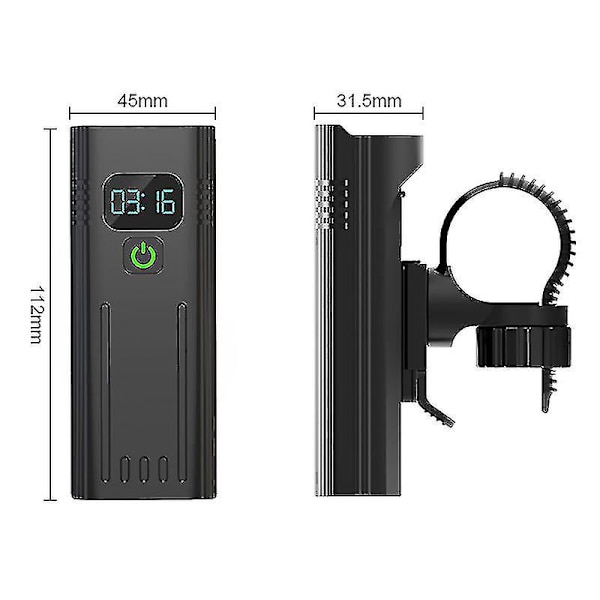 30 000 lumenin pyörävalo 10 000 mAh USB-ladattava akku LED-pyörävalo etuvalo MTB vedenkestävä taskulamppu UUSI [DB]