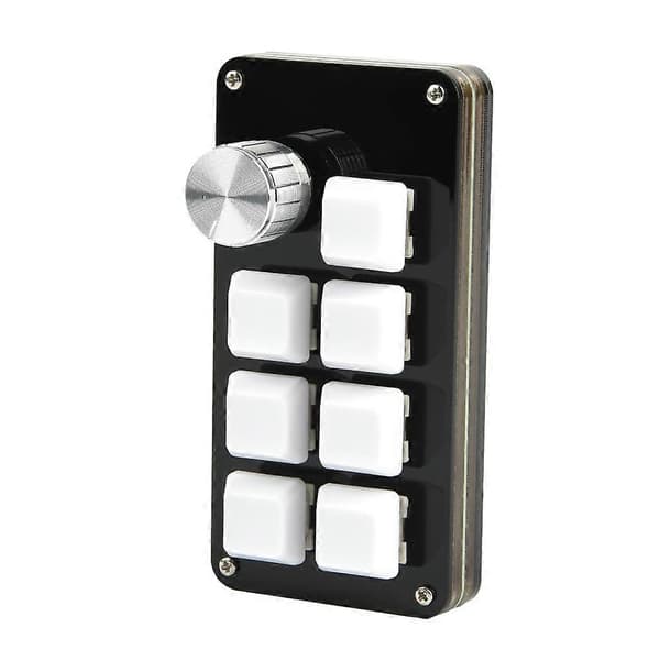 Programmerbart Makro Tastatur 7 Taster RGB Tilpas Tastatur USB TypeC Kabel Bagbelyst [Db]