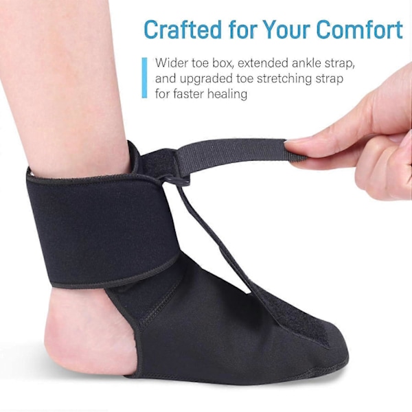 Plantar Fasciitis Nat Skinne Sok, Blød Plantar Fascia Støtte til Søvn, Akillessenebetændelse, Dropfod, Hæl Smerter [DB] Medium