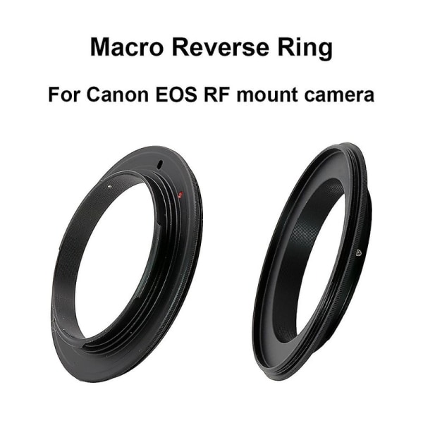 För Canon Eos Rf-fäste Makro Omvänd Adapter Ring 49/ 52/ 55/ 58/ 62/ 67/ 72/ 77mm För Canon Eos R Eos Rp Eos R5 Eos R6 Eos R7 db 55mm