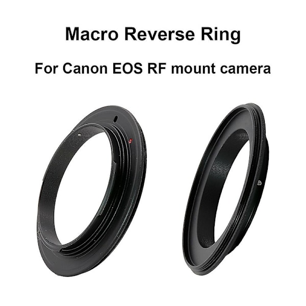 For Canon Eos Rf Mount Macro Reverse Adapter Ring 49/ 52/ 55/ 58/ 62/ 67/ 72/ 77mm For Canon Eos R Eos Rp Eos R5 Eos R6 Eos R7 db 52mm