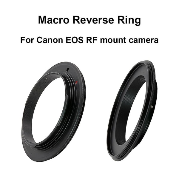 Til Canon Eos Rf Mount Macro Reverse Adapter Ring 49/ 52/ 55/ 58/ 62/ 67/ 72/ 77 mm Til Canon Eos R Eos Rp Eos R5 Eos R6 Eos R7 db 49mm