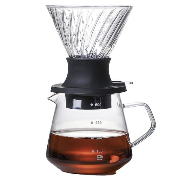 600ml Immersion Dripper Switch Glas för att hälla över kaffebryggare V-form Dropp Kaffe Dripper And Fil[DB] Transparent