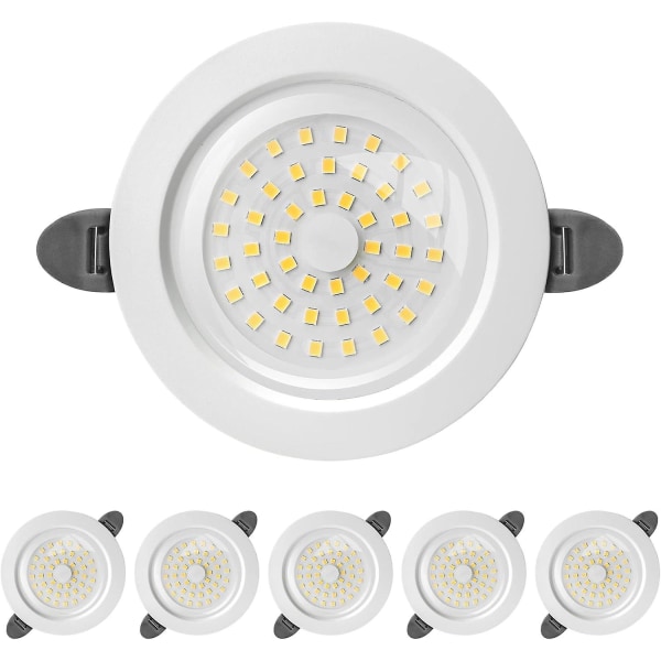 Infälld LED spotlight, Ip44 inomhus LED spotlight, 28mm infälld spotlight,  9w 900lumen Motsvarar 90w glödlampa, varmvit 3000k, set med 6 b8cb | Fyndiq