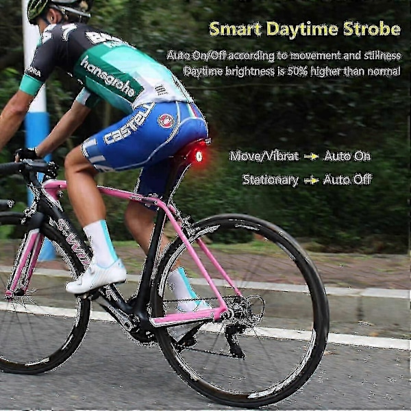 Yhsqv-smart Cykel Baglygte Ultra Lys Stærk Bagbremselygte USB Genopladelig LED Baglygte Vandtæt Vejcykellygte [db]