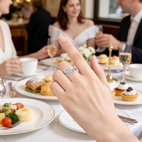 Blomsterring for kvinner, en frisk og elegant halsring, en enkel og stilig ring (DB)
