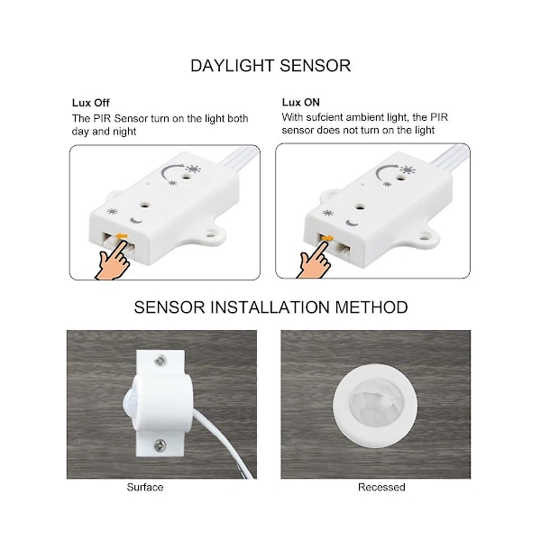 Rörelsesensor LED Trapp Pixel Ljus Kontroller RGB LED Kontroller med Dagsljussensor Trappljus [DB] White