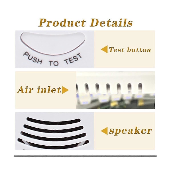 Koldioxiddetektor, Gasdetektor, Gaslarmsensor Metan Propan, Gasläckdetektor EU-kontakt db As shown