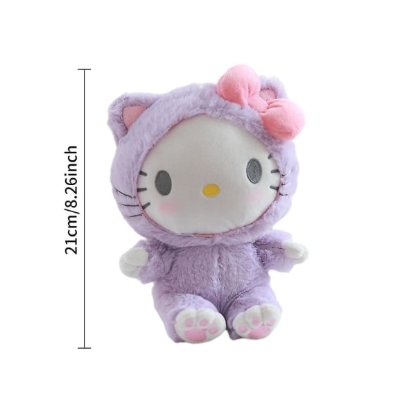 Kawaii Sanrio Kuromi plysjmyke plysjleker dukke Cinnamoroll søt My Melody Peluche utstoppet tegneseriefigur gave til fans barn jenter [DB] purple