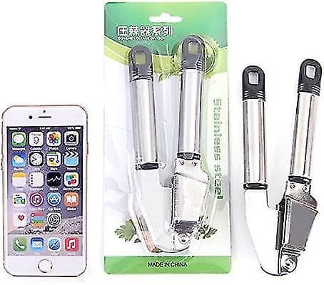 Indendørs hvidløgspresser i rustfrit stål til manuel knusning og hakning af pillede hvidløg
