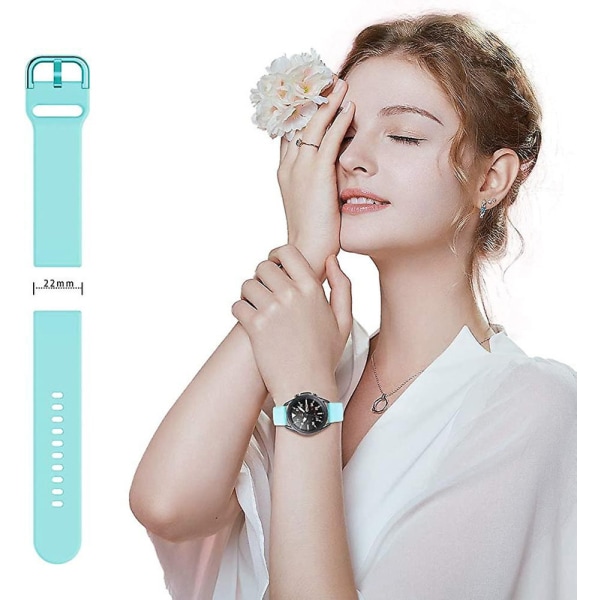 22 mm watch kompatibelt för Samsung Galaxy Watch 3 45 mm/växel S3 Frontier/klassisk, silikon 22 mm watch Quick Release för kvinnor män db Light Blue 7.78 x 4.72 x 0.59 inches