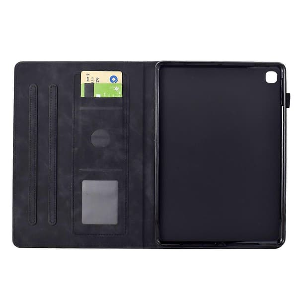Preget PU-deksel for Samsung Galaxy Tab S5e / T720 [DB] Black