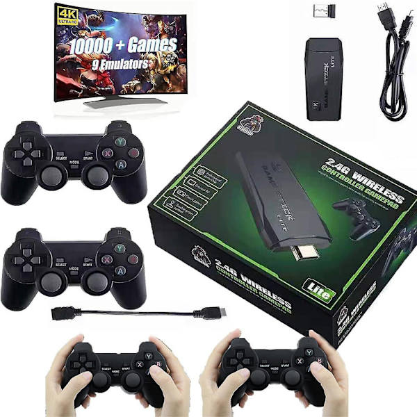 20000+ 4k Hdmi Tv Videospil Stick Retro Spilkonsol W/ 2 Trådløse Controller 4k Spil Stick,100% Ny TAO Db 32g