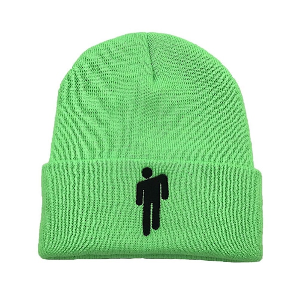 Fashion Unisex Efterår Vinter Billie Eilish Broderet Strikket Hue Hip Hop Beanie Cap [Db] Yellow