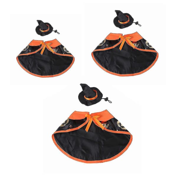 Halloween kostumesæt til kæledyr, behagelig sort polyester til fest, hundekosplay, hvalpetilbehør, hat[DB] L