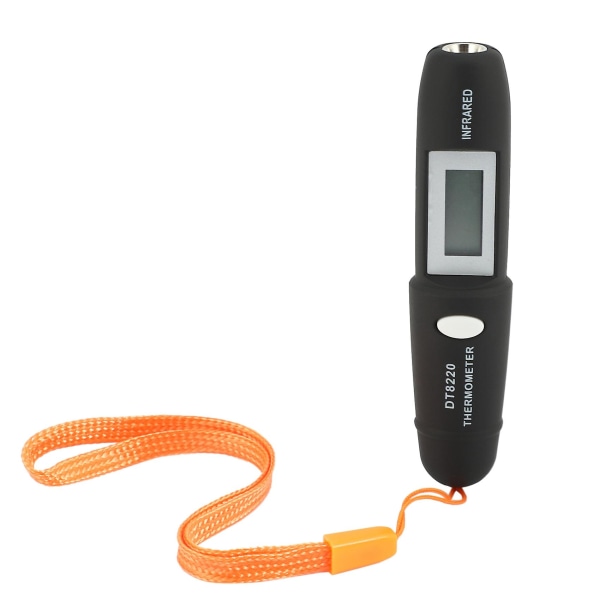 Beröringsfri mini infraröd termometer Ir Temperaturmätning Digital LCD-skärm Infraröd termometer Pen Dt8220 Svart