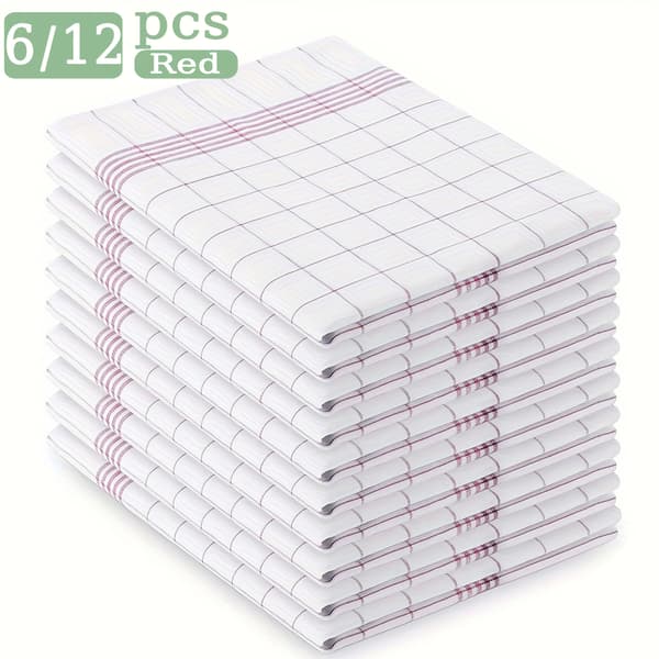 6 st Klassiska Rutiga Diskhanddukar Skursvamp [DB] Biue 6pcs