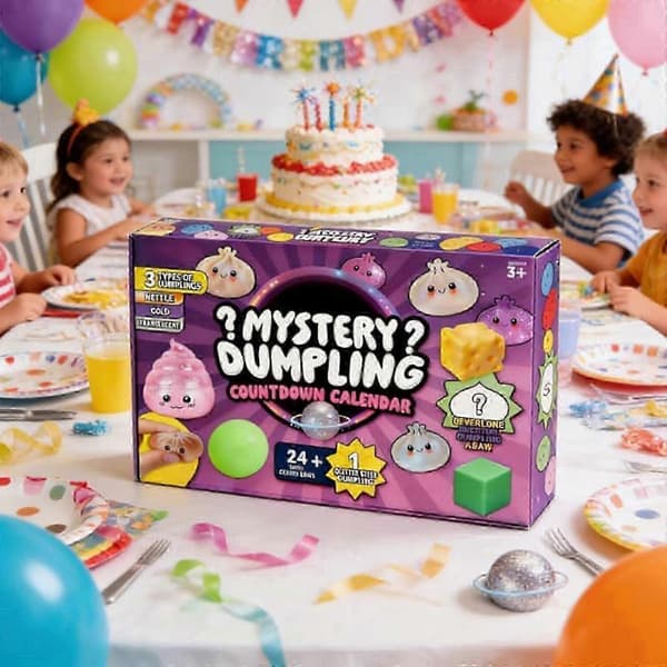 Rolig mjuk klämbar dumpling 24 dagars adventskalender - dekompressionsfidgetleksaker sortiment Purple