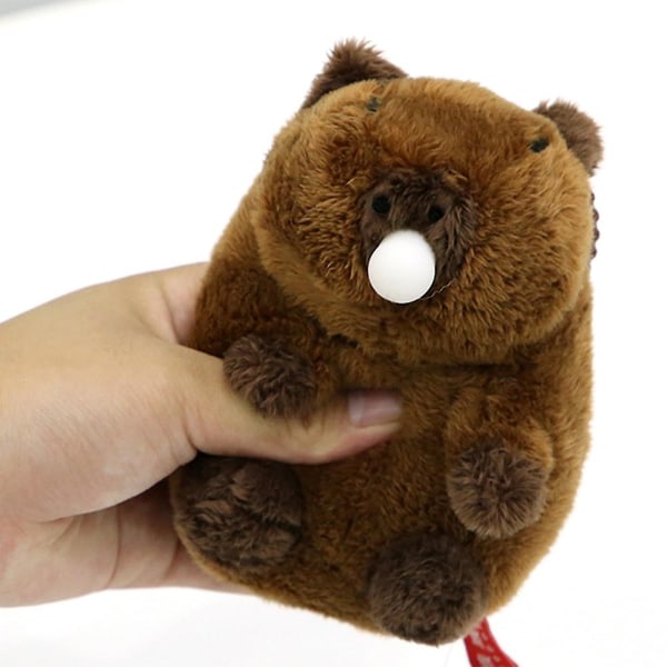 Søt plysj Capybara nøkkelring med Squeeze Bubble Stress Relief Toys Små nøkkelringer for barn kvinner menn [DB] 1PC