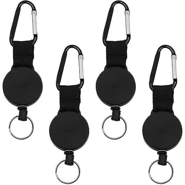 4 stk. udtrækkelig lanyard, udtrækkelig nøgleholder, udtrækkelig stålkabel [db]