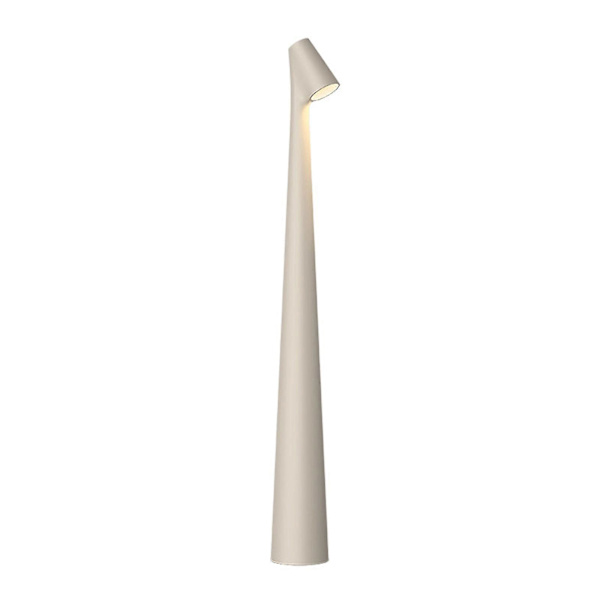 Elegant bordslampa med smal konisk skaft Bärbar och dimbar Led Sculpting Light Dec [DB] White