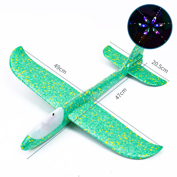 48cm stort skumflyvemaskine håndkastet flyvemaskine inerti udendørs lancering børnelegetøj db Green Body Light