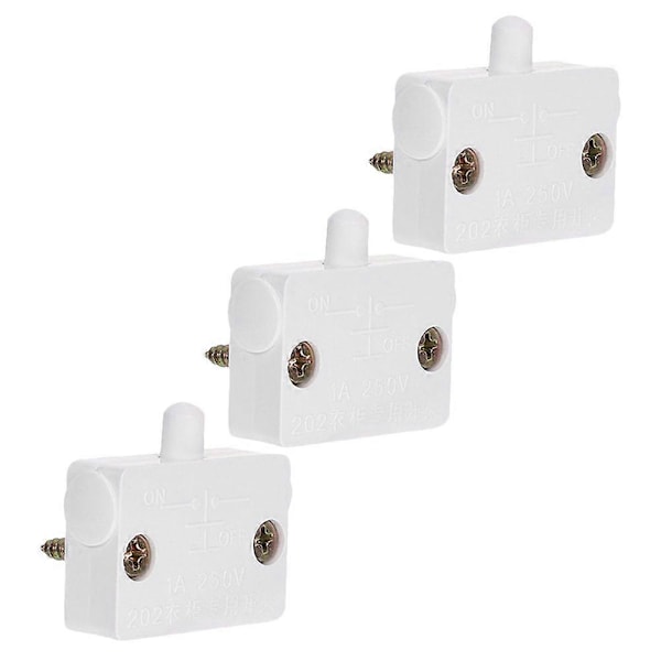 3 stk Dørbryter Automatisk Lysbryter Berøringslampe Elektrisk Lysbryter db White 1 3.30X2.30X1.00CM