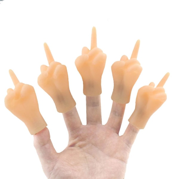 Nyhet Rolig Toy Silikon Hand Finger Puppets 4st