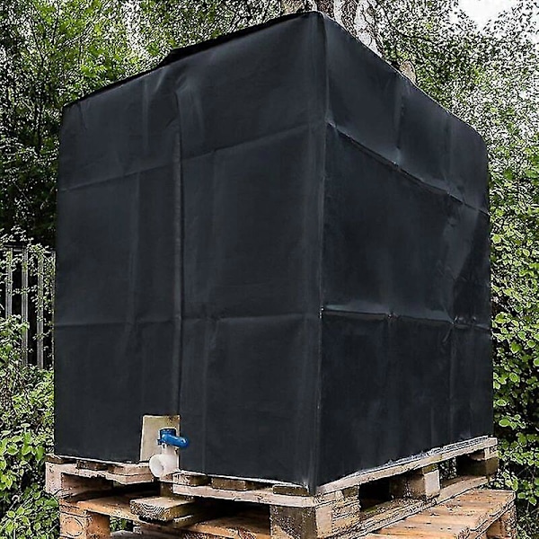 Vesisäiliön kansi, IBC-säiliön kansi 1000 litran säiliöön, vesisäiliön suojakansi, pölytiivis UV-suojattu sateenkestävä, 120x100x116cm (musta) [DB]