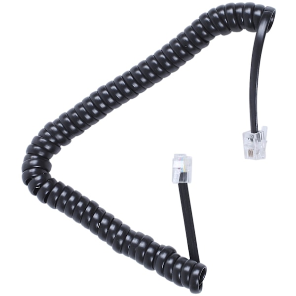 Korvaava RJ9 4P4C -liitin kierretty joustava puhelinkaapeli [db] Black