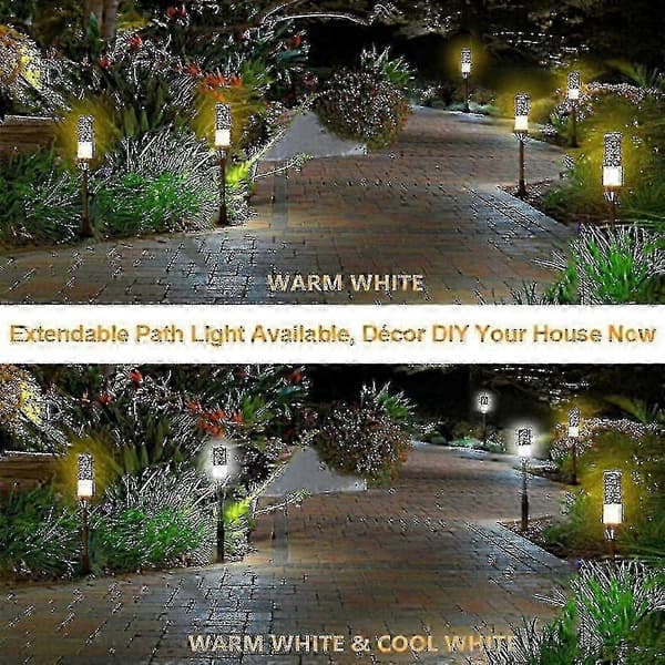Lavvolt landskapslys kan utvides til LED-sti-lys, landskapsbelysning 12 volt 6 i 1 vanntett [DB]