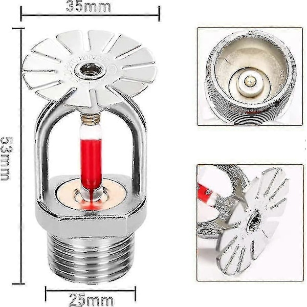 5 st Brand sprinklerhuvud 3/4 tum Hängande Typ 155 Vattenspray Nedåt 68 Mässing Sprinklerhuvuden 3/4\" Npt [Db]
