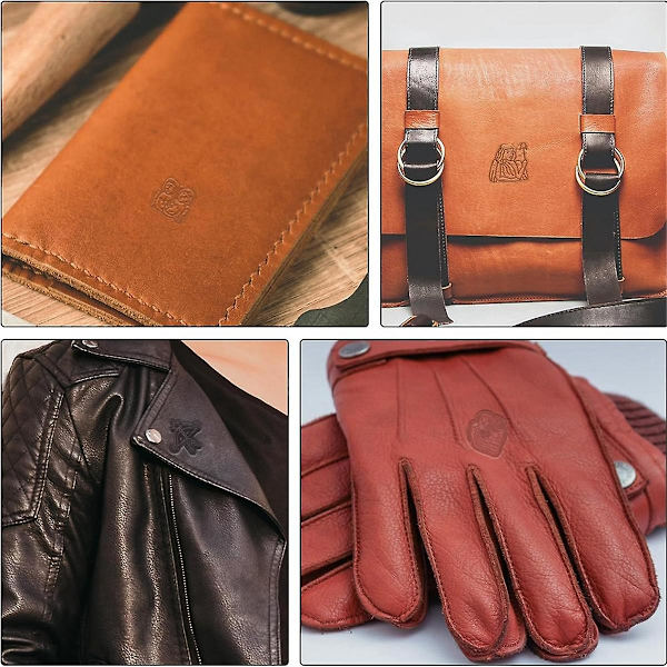 Tolv stjernetegn trykt skinn Lær trykt stjernebilde Lærutskjæring mønster Håndlaget Diy Punch Tool Set