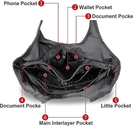 Dammode Stor Axelväska Vattentät Väska Multifunktionell Nylon Reseaxelväska[DB]