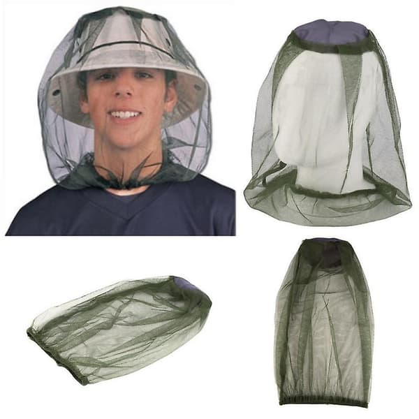 Utomhus fiskekeps Anti Mosquito Insect Hat Bug Mesh Head Net Face Protector DB 1 PC Gray