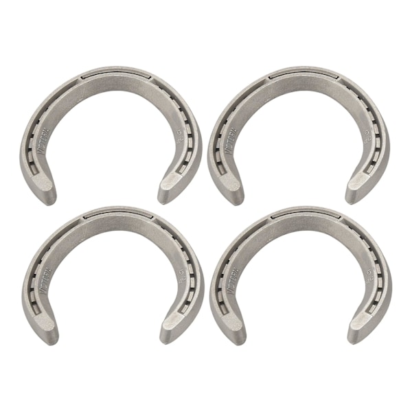 4 st 5 hästutrustning aluminiumlegering hästskor 2 fram + 2 bak hovslagarverktyg för turneringsspel
