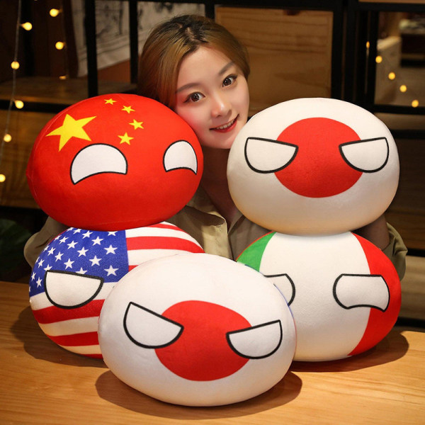 DB 10/30/40cm National Flag Doll Hugging Pillow Fluffy Cute Cartoon Doll Plushies Toy Accompany PP Cott 30cm C