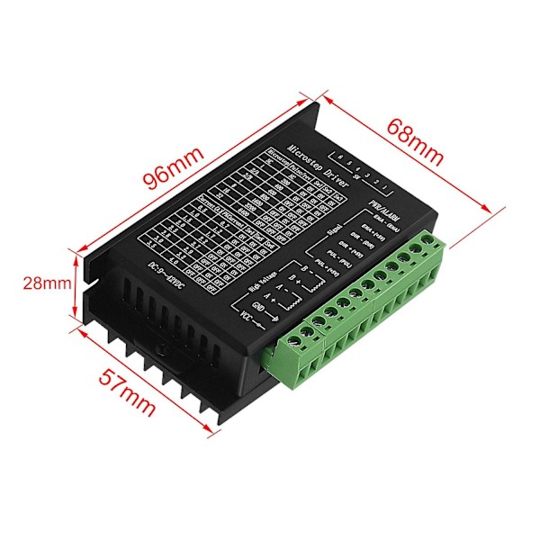 Tb6600 askelmoottorin ohjain, 4a 9-42v 32 segmenttiä, Nema 17/23/34 askelmoottorin ohjain, sopii 42/57/86 askelmoottorille, päivitetty versio-1kpl,98*71