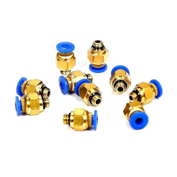PC4-M6 Rak Pneumatisk Tryckluftsanslutning M6 Gänga Pluggbara Anslutningar För 3D-Skrivarkontakt PTFE-rör 4mm db