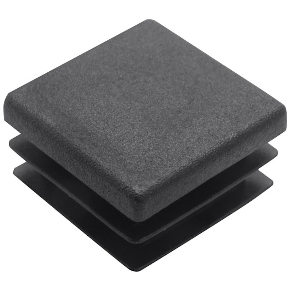DB 100 stk. Plastik Firkantrørsindsatser Endepropper 20 mm x 20 mm Sort black