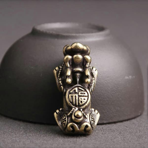 Gylden messing Pi Yao amulet vedhæng til smykkefremstilling håndværk