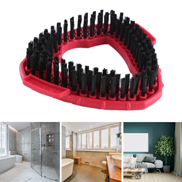 Moppehode-erstatning Dusjgulv Skrubbebørste Stiv Børste Design Enkel å Installere Trekant Rengjøringsbørstehode for Vileda O-Cedar {Db} Red