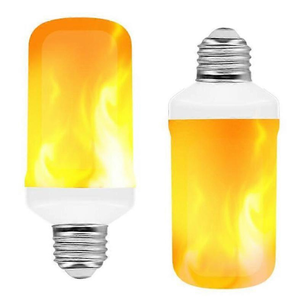 2 stk. LED Flamme Lyspære Flamme Lampe 5W E27 Sockel Flimrende Flamme Lyspære Dekorative Atmosfæriske Lamper db