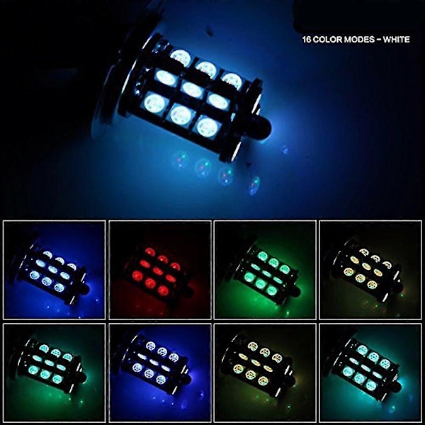 2 st 9006 H4 Hb4 H7 H8 H9 H11 Universal Bil RGB Atmosfärslampa 5050 LED-lampor Bilprodukter Tillbehör Med Fjärrkontroll db H4
